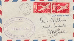 LETTRE. OCEANIE. 31 10 1947. T.R.A.P.A.S. PAPEETE POUR NOUMEA. GRIFFES INCONNU ET RETOUR à L'ENVOYEUR - Brieven En Documenten