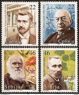 Serbia 2009 Science, Charles Darwin, Pierre Curie, Pavle Savic, Dimitrije Putnikovic, Set MNH - Serbia