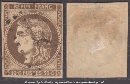 30c Bordeaux à -25€ (Dallay N° 47 , Cote 300€) - 1870 Bordeaux Printing