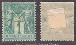 1c Sage Vert Type I (N/B) Neuf * TB (Y&T N° 61, Cote  +175€) - 1876-1878 Sage (Type I)