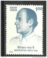 INDIA, 1996,  25th Death Anniversary Of Barrister Nath Pai, Freedom Fighter, MNH, (**) - Ongebruikt
