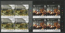 GUERNSEY -EUROPA-CEPT 2017.-TEMA:"CASTILLOS -CASTLES -SCHLÖSSER".- SERIE  En  DOS BLOQUES De 4 - 2017