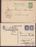 Norway 2x Postal Stationery Ganzsache Entier Brevkort 1892/1925 To KRISTIANIA & Czech Republic (2 Scans) - Postal Stationery