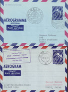 Norway 2x Postal Stationery Ganzsache Entier Aerogramme 1954/57 1st Flight Covers T. JAPAN (2 Scans) - Postal Stationery