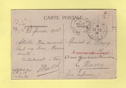 Tresor Et Postes 36 - 27-2-1916 - FM - Carte Union Des Societes De Tir De France - 1. Weltkrieg 1914-1918