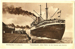 Nordseebad Cuxhaven - Uberseedampfer Albert Ballin Bei Der Ausreise Nach Amerika - & Boat - Cuxhaven