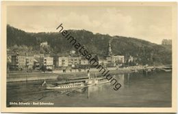 Bad Schandau - Schiff Leipzig - Foto-AK - Verlag Albert Krebs KG Leipzig 50er Jahre - Bad Schandau