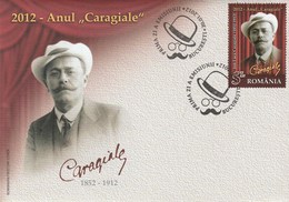 THEATRE,CARAGIALE,WRITER,2012 COVER FDC ROMANIA. - FDC