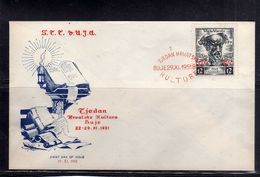 TRIESTE B 1951 CULTURA CROATA YUGOSLAVIA OVERPRINT SOPRASTAMPATO JUGOSLAVIA FDC - Poststempel