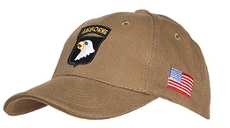 Casquette Beige AIRBORNE 101st SCREAMING EAGLES JEEP CAP US VO MILITARIA US PARA - Helme & Hauben