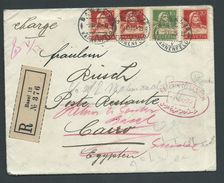 Egypt 1925 Registered Inward But Undelivered And Returned Cover From Basel Switzerland, Full Contents Within - Storia Postale