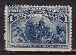 United States 1893 Mi. 73    1c. Columbus Perf. 3-Sides MH* (2 Scans) - Ongebruikt