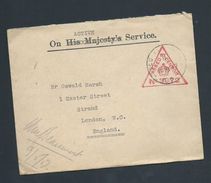 Egypt 1917 WWI Active Service Mail  To UK - 1915-1921 Protettorato Britannico