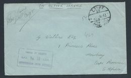 Egypt 1942 WWII Active Service Mail To South Africa - Brieven En Documenten