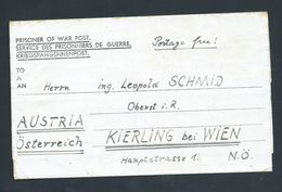 Egypt WWII 1946 Austrian Prisoner Of War Mail To Wien Austria , Closely Written Contents - Covers & Documents