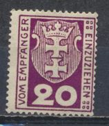 °°° GERMANIA DANZICA - 1921/1922 MLH °°° - Portomarken