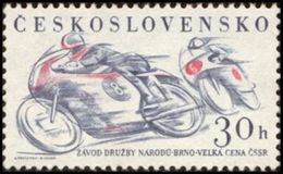 Czechoslovakia / Stamps (1961) 1159: Sport (Brno 1961, Grand Prix CSSR - Motorcycle Races); Painter: Anna Podzemna - Motorbikes