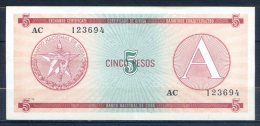 499-Cuba Billet De 5 Pesos 1985 AC123 Série A - Kuba