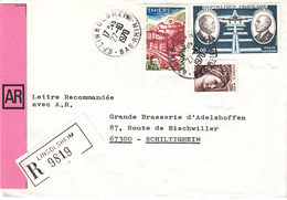 Env Reco Avec AR Affr Y&T PA 46 + 1904 + 1979 Obl LINGOLSHEIM Du 27.10.1978 Adressée à Schiltigheim - Alsazia Lorena