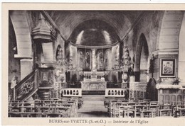 CPA BURES-SUR-YVETTE  Essonne, Seine Et Oise Intérieur De L'église - Bures Sur Yvette