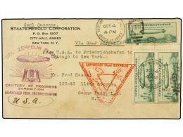 ZEPPELIN. 1933 (4 Octubre). UNITED STATES OF AMERICA. NEW YORK A NEW YORK Vía Friedrichshafen Y... - Autres & Non Classés
