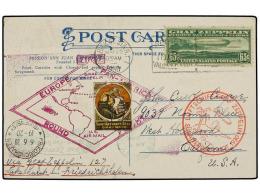 ZEPPELIN. 1930 (May 22). U.S.A. LZ 127 Flight Postcard To HOLLYWOOD Franked By Zeppelin 1930 65c.... - Other & Unclassified