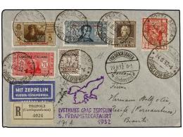 ZEPPELIN. 1932 (24-VIII). TRIPOLITANIA. TRIPOLI A BRASIL. Precioso Y Raro Franqueo Incluyendo El Sello De... - Other & Unclassified