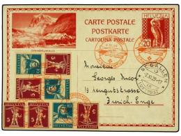 ZEPPELIN. 1929 (2-XI). SWITZERLAND. Tarjeta Postal Circulada A ZURICH. Precioso Franqueo. Llegada A ST.... - Autres & Non Classés