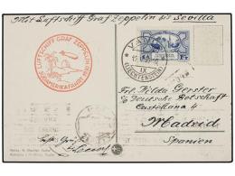 ZEPPELIN. 1930. LIECHTENSTEIN. LIECHTENSTEIN To MADRID. 1 1/2 Fr. Blue With Special Zeppelin... - Other & Unclassified