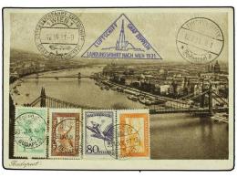 ZEPPELIN. 1931 (12-VII). HUNGARY. BUDAPEST A VIENA. Tarjeta Postal Con Franqueo En Anverso. Marcas Del Vuelo... - Otros & Sin Clasificación