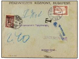 YUGOSLAVIA. 1926. BUDAPEST To MURASZOMBAT (Today Slovenia). Hungarian 1 Kr. Red Taxed On Arrival With... - Otros & Sin Clasificación