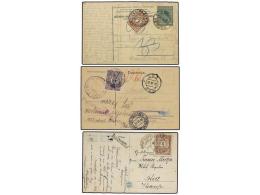 YUGOSLAVIA. 1925-28. Conjunto De 5 Cartas O Tarjetas Circuladas Desde Diversos Países Tasados A La Llegada... - Other & Unclassified