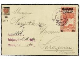 YUGOSLAVIA. 1920. Lettercard For BOSNIA & HERZEGOVINA 21 H. On 20 H. On 10 H. Red On... - Otros & Sin Clasificación