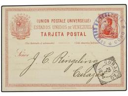 VENEZUELA. 1894. CORO A CURACAO. Entero Postal De 10 Ctvos. Rojo, Llegada En Anverso. - Other & Unclassified