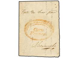 VENEZUELA. 1836 (24 Abril). CORO A MARACAIBO. Marca Ovalada REPUBLICA DE COLOMBIA/CORO/FRANCA En Rojo.... - Other & Unclassified