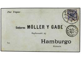 URUGUAY. 1892. MONTEVIDEO To HAMBURGO With German Blue 20 P. Stamp Tied By Cds DEUTSCHE... - Otros & Sin Clasificación