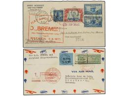 ESTADOS UNIDOS. 1929-1932. Two Air Mal Covers To GERMANY. Catapulted Flight By The Steamer´s... - Other & Unclassified