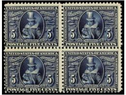 ** ESTADOS UNIDOS. Sc.330 (4). 1907. 5 Cts. Blue, Block Of Four, Normal Centering, Never Hinged.... - Other & Unclassified