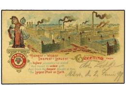 ESTADOS UNIDOS. 1899. Use Of 1c Postal Card (Sc UX14), Cancelled By CHICAGO Flag Cancel. Front Shows... - Other & Unclassified