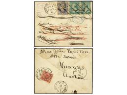 ESTADOS UNIDOS. 1890. NEW ORLEANS To DRESDEN (Germany). 1 Cent Blue And 2 Cents Green (2), Redirected... - Other & Unclassified