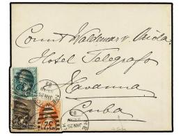 ESTADOS UNIDOS. Sc.183, 205, 207. 1883 (Jan 25). Cover From NEW YORK To HAVANA (Cuba), Bearing 1882 Garfield... - Otros & Sin Clasificación