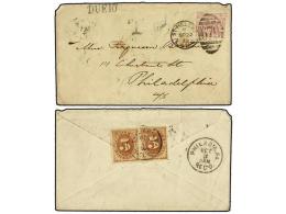 ESTADOS UNIDOS. 1879. ST. HELENS (Great Britain) To PHILADELPHIA. 2 1/2 D. Rose, Taxed On Arrival With... - Autres & Non Classés