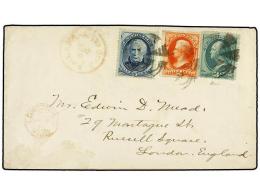 ESTADOS UNIDOS. Sc.158+178+179. 1876 (Sept. 4). Cover To LONDON At 10c. Rate Franked By 1873 3c. Blue... - Other & Unclassified