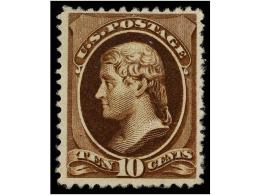 (*) ESTADOS UNIDOS. Sc.150. 1870-71. 10 Cents. Brown, Strong Colour, Without Gum, Well Centered. VERY FINE.... - Other & Unclassified