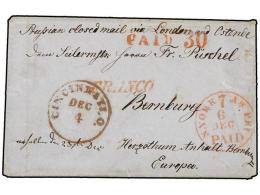 ESPAÑA. 1850 (December 4). CINCINNATI To BERNBERG (Prusia). Endorsed ´Prusian Closed Mail Via London... - Autres & Non Classés