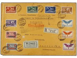 SUIZA. 1926 (10-VI). ZURICH A PARDUBICE (Tchecoslovaquia). Circulada Por Correo Aéreo. Espectacular Franqueo... - Otros & Sin Clasificación