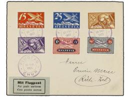 SUIZA. Mi.179/84. 1923 (30 Septiembre). CHUR A RUTI. Serie Completa Circulada Por Correo Aéreo, Al Dorso... - Autres & Non Classés