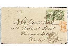 SUIZA. 1871. Cover (with Original Contents) Bearing 1867-78 25 C. Green Pair Cancelled By The VEVEY... - Autres & Non Classés