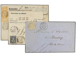 SUIZA. 1864-73. Tres Cartas Con Franqueos De 2 Rp., 2 + 10 Rp. Y  2 + 20 Rp. (2). . - Autres & Non Classés