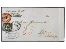 SUIZA. Zu.23G, 24G. 1861 (Nov. 14). Cover To TAFERS Franked By 1854/62 Sitting Helvetia 10rp. Blue And... - Autres & Non Classés